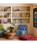 Bonnie and Neil | Pouffe | Boucle Stripe Burgundy